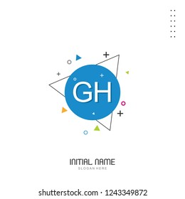 GH Initial logo template vector