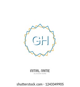 GH Initial logo template vector