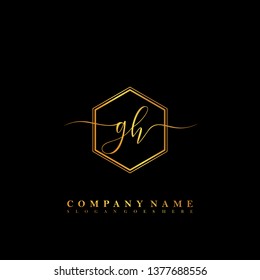 GH Initial luxury handwriting logo vector
