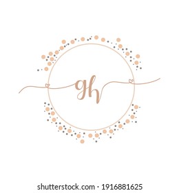 GH Initial monogram handwriting luxury illustration