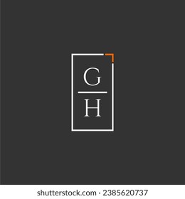 GH initial monogram logo for technology with square style design