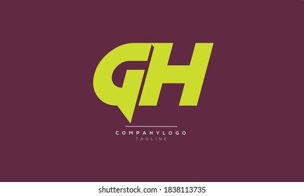 GH initials monogram letter text alphabet logo design