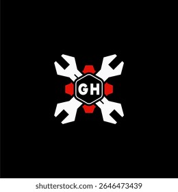 GH Initials Vektor Stok Otomotif Logo Design