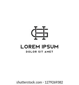 GH law monogram logo vector