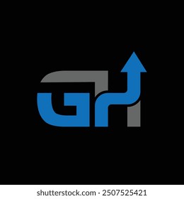 GH letter with Arrow, GH Letter Initial Logo Design Template Vector Illustration design