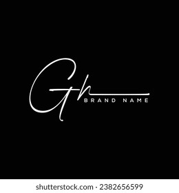 GH letter beauty handwriting vector logo