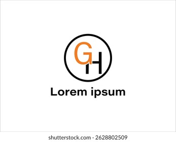 Gh letter combination logo vector