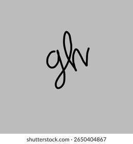 gh letter handwritting vector logo