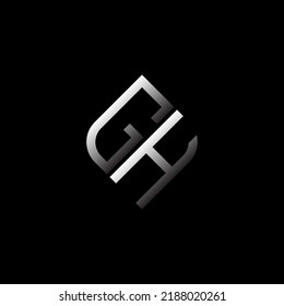 GH-Brief-Logo, kreatives Design mit Vektorgrafik