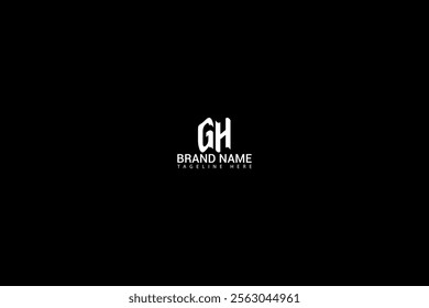 GH letter logo design. circle, triangle, hexagon, flat and simple style with white color variation letter logo set in one artboard. GH