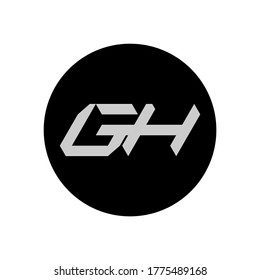 Logo-Design mit GH-Buchstaben und einfachem Stil