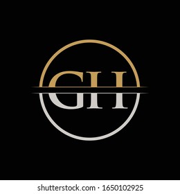 GH letter Type Logo Design vector Template. Initial Letter GH logo Design