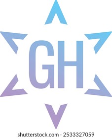 Diseño del logotipo de GH. Vectores del logotipo de HG. Vectores con el logo de Star GH. Diseño del logo de Star Wing HG. GH Winner icono Vectores Regalías