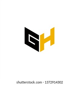 GH Logo Letter Initial With Black and Yellow Colors