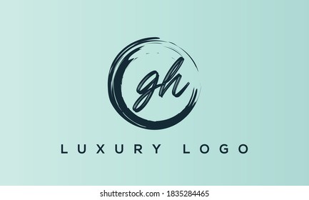 GH logo letter monogram alphabet initial typography icon vector design.