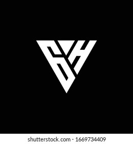 GH Logo letter monogram with triangle shape design template isolated on black background