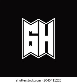 GH Logo monogram with emblem style design template on black background