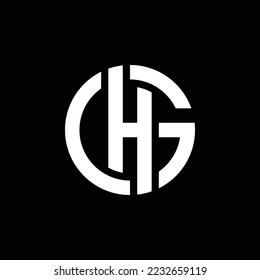 GH Logo. Round Letters Logotype. Monogram Initials.