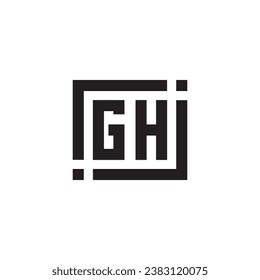 GH minimalist geometric symbol logo in high quality professional design that will print well across any print media
