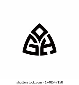 GH monogram logo with modern triangle style design template isolated on white background
