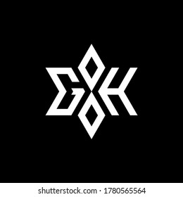 GH monogram logo with star shape and luxury style design template