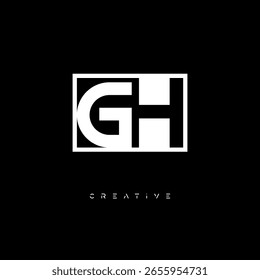 GH Negative Space Monogram – Minimalist Black and White Letter mark Logo for Creative Branding, Fashion Identity and Modern Design Concepts

