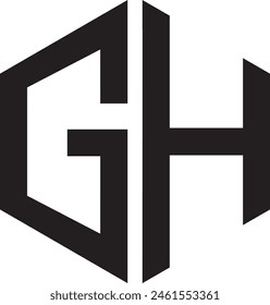 Diseño del logotipo del polígono de GH, icono, símbolo, archivo de Vector,