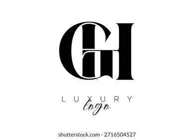 GH Serif Letter Monogram Typography Logo for Elegant Premium Branding Identity