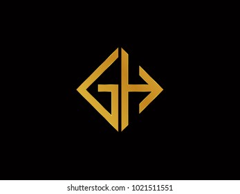 GH square shape gold color logo