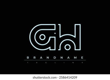 GH Technology Letter Logo Template. This tech letter logo is a graphic mark that uses letters to represent a technology company.