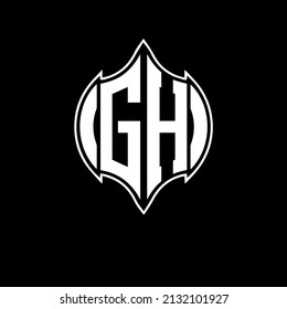 GH Unique abstract geometric vector logo design