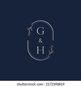 GH wedding initial logo letters in high quality professional design that will print well across any print media
