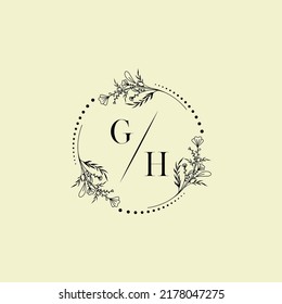 GH wedding initial logo letters in high quality professional design that will print well across any print media