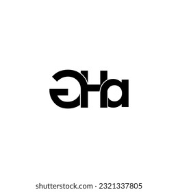 gha lettering initial monogram logo design