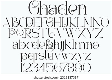 Ghaden is alphabet display serif font