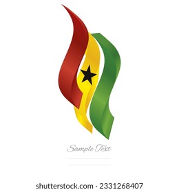 Ghana abstract flag logo icon. Ghanaian 3d flag ribbon banner isolated on white background