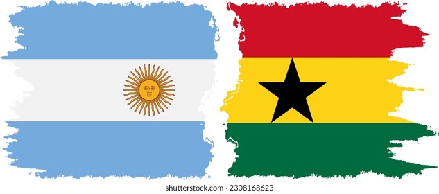 Ghana and Argentina grunge flags connection, vector