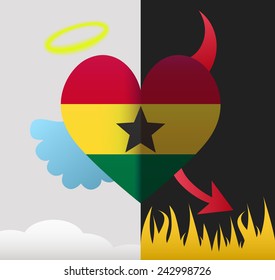 Ghana background of a heart half demon half angel