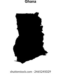 Ghana blank outline map design