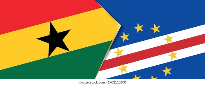 Ghana and Cape Verde flags, two vector flags symbol of relationship or confrontation.