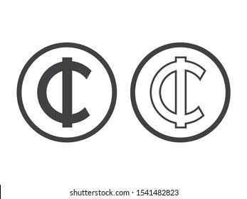 Ghana Cedi currency symbol, vector illustration on white background