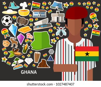 Ghana concept background .Flat icons