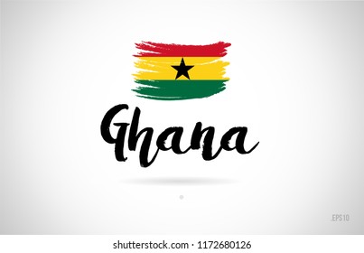 ghana country flag concept with grunge design suitable for a logo icon design