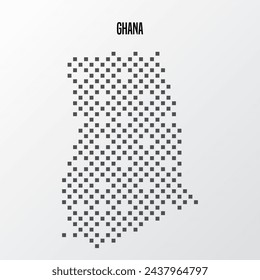 Ghana country map made from abstract halftone dot pattern