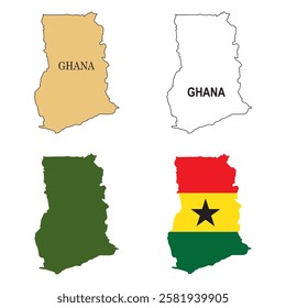 Ghana country map vector illustration design