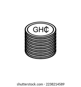 Ghana Currency Icon Symbol, Ghanaian Cedi, GHS Sign. Vector Illustration