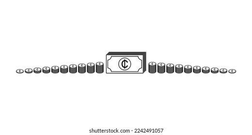 Ghana Currency Icon Symbol, Ghanaian Cedi, GHS Sign. Vector Illustration