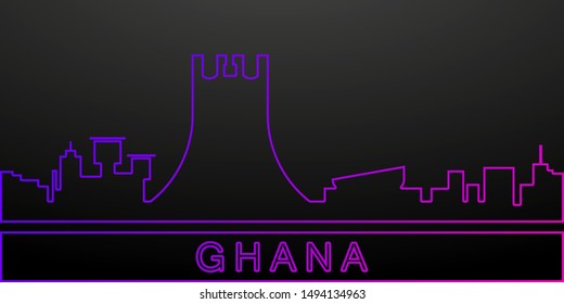 Ghana detailed skyline nolan icon. Elements of cities set. Simple icon for websites, web design, mobile app, info graphics