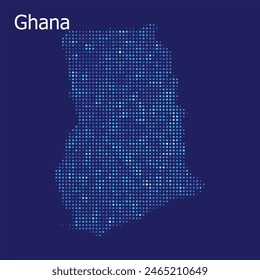 ghana dotted map with blue bg