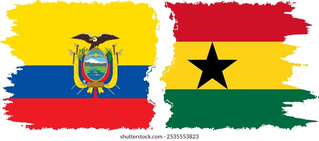 Ghana und Ecuador farbige Fahnen Verbindung, Vektor